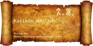 Kalikin Máté névjegykártya